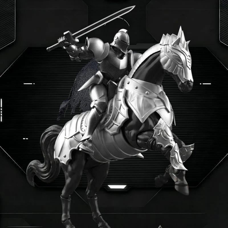 Xingdijia 1/12 scale Knight and Horse model kit (Silver)