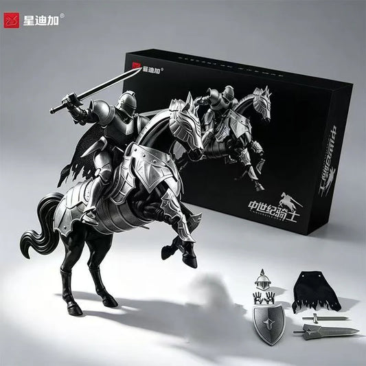 Xingdijia 1/12 scale Knight and Horse model kit (Silver)