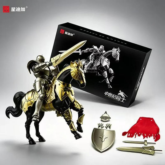 Xingdijia 1/12 scale Knight and Horse model kit (Gold)