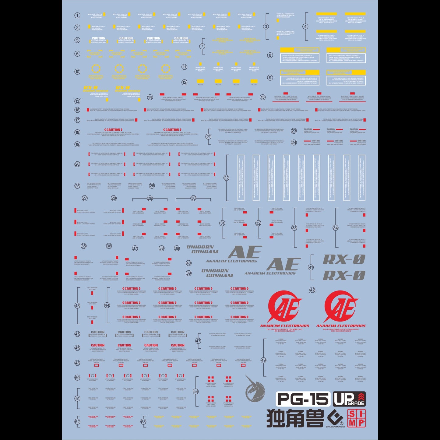 EVO Water Decal for PG Unicorn Gundam RX-0  Model Kits Accessories